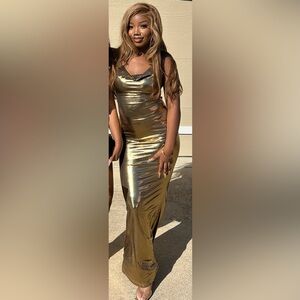Elegant Gold Metallic Dress